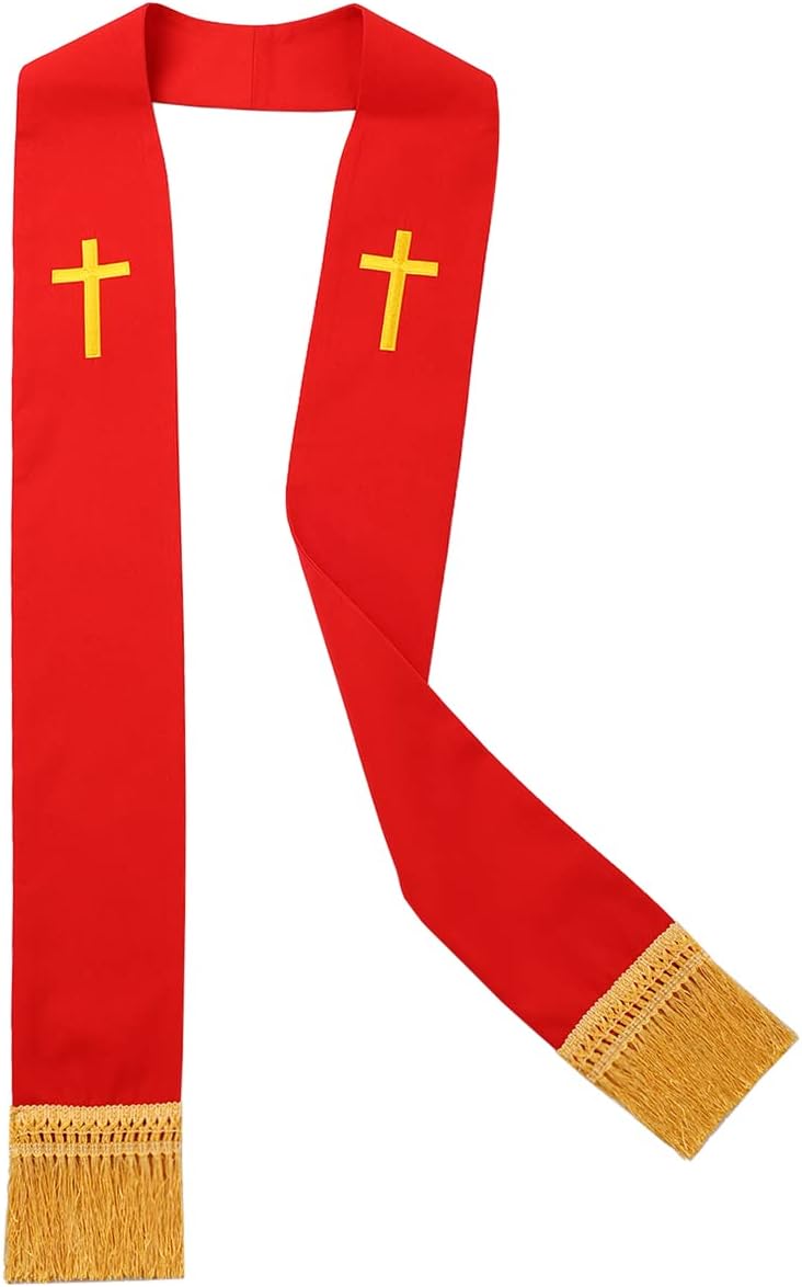 BLESSUME Church Clergy Pastor Cross Embroidered Stole - Image 1